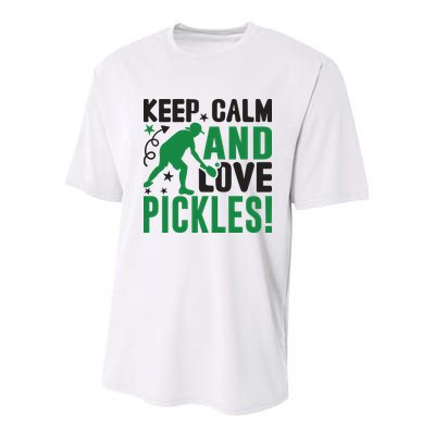 Pickleball Sport Keep Calm And Love Pickles Player Gift Youth Performance Sprint T-Shirt