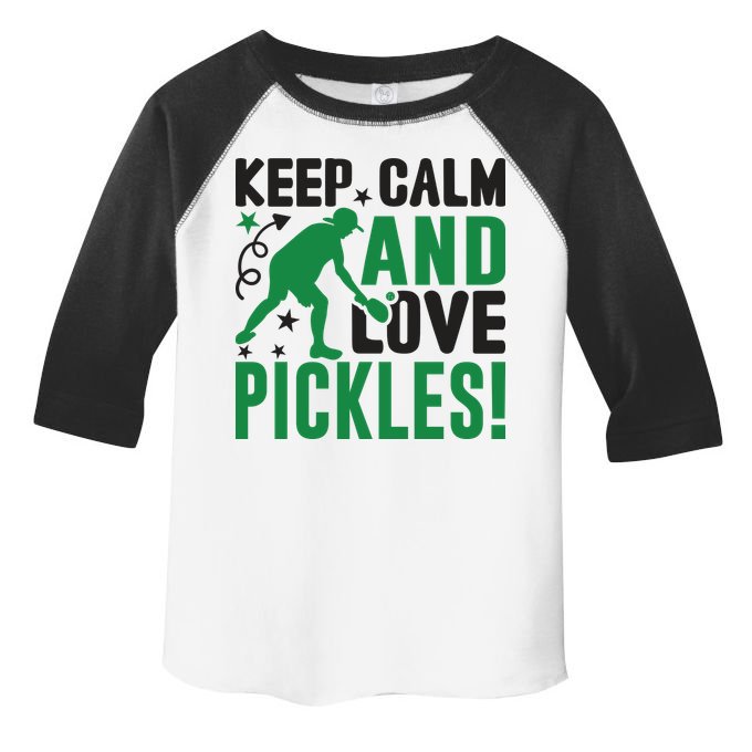 Pickleball Sport Keep Calm And Love Pickles Player Gift Toddler Fine Jersey T-Shirt