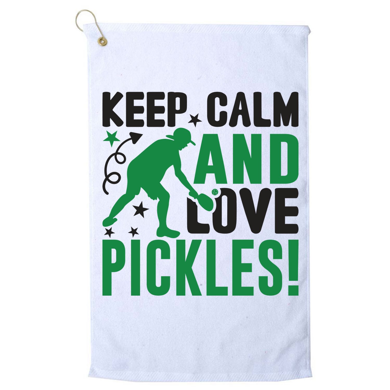 Pickleball Sport Keep Calm And Love Pickles Player Gift Golf Towel