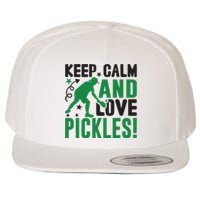 Pickleball Sport Keep Calm And Love Pickles Player Gift Wool Snapback Cap