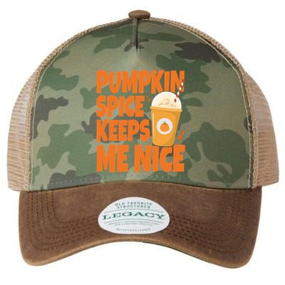 Pumpkin Spice Keeps Me Nice Coffee Lover Holiday Legacy Tie Dye Trucker Hat