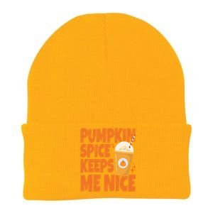 Pumpkin Spice Keeps Me Nice Coffee Lover Holiday Knit Cap Winter Beanie