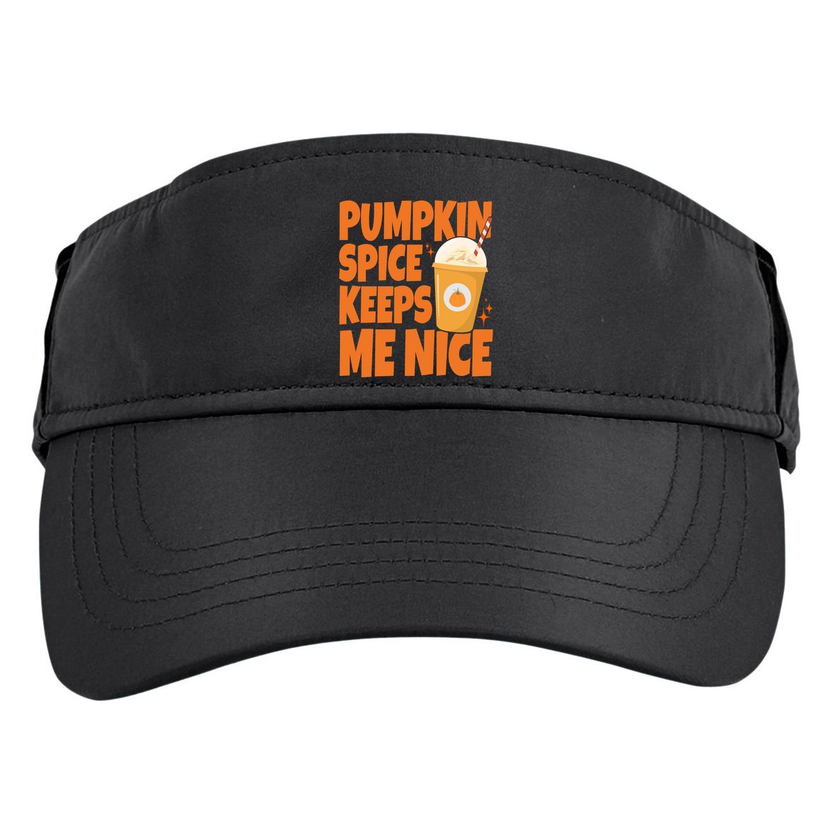Pumpkin Spice Keeps Me Nice Coffee Lover Holiday Adult Drive Performance Visor