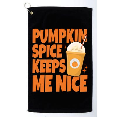 Pumpkin Spice Keeps Me Nice Coffee Lover Holiday Golf Towel