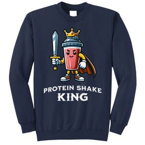 Protein Shake King Funny Healthy Drink Weightlifter Fitness Sweatshirt