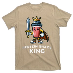 Protein Shake King Funny Healthy Drink Weightlifter Fitness T-Shirt