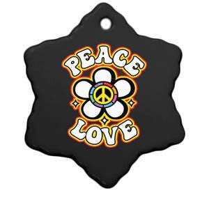 PEACE SIGN LOVE 60s 70s Tie Dye Hippie Costume Ceramic Star Ornament