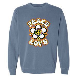 PEACE SIGN LOVE 60s 70s Tie Dye Hippie Costume Garment-Dyed Sweatshirt