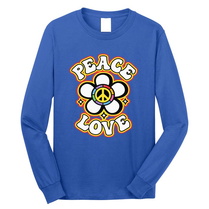 PEACE SIGN LOVE 60s 70s Tie Dye Hippie Costume Long Sleeve Shirt