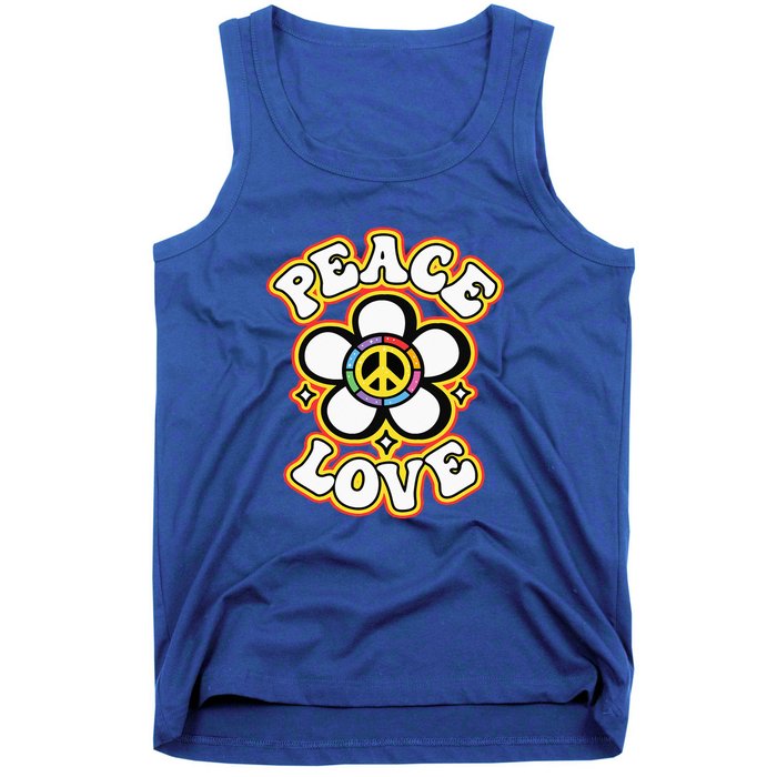 PEACE SIGN LOVE 60s 70s Tie Dye Hippie Costume Tank Top