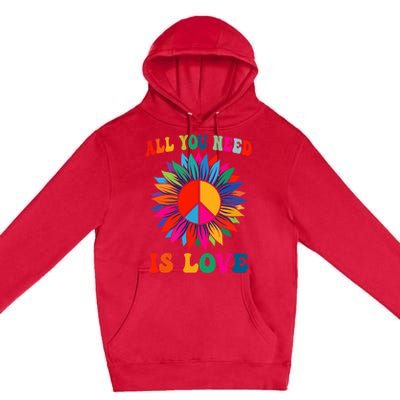 PEACE SIGN LOVE 60s 70s Tie Dye Hippie Costume Premium Pullover Hoodie