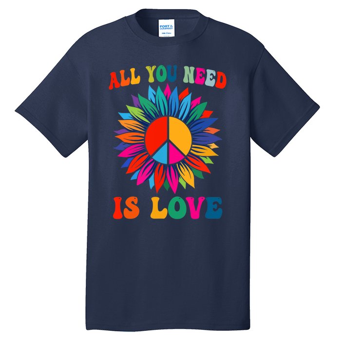 PEACE SIGN LOVE 60s 70s Tie Dye Hippie Costume Tall T-Shirt