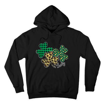 Plaid Shamrock Leopard Cheetah Lucky St Patricks Day Wo Tall Hoodie