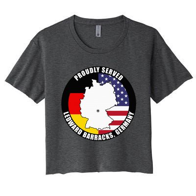 Proudly Served Ledward Barracks Germany Military Veteran Women's Crop Top Tee