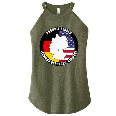 Proudly Served Ledward Barracks Germany Military Veteran Women’s Perfect Tri Rocker Tank