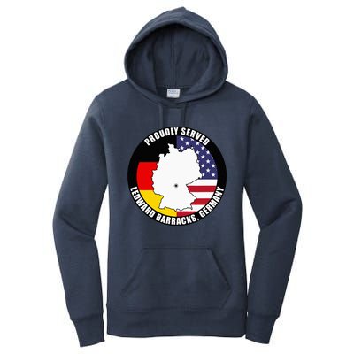 Proudly Served Ledward Barracks Germany Military Veteran Women's Pullover Hoodie