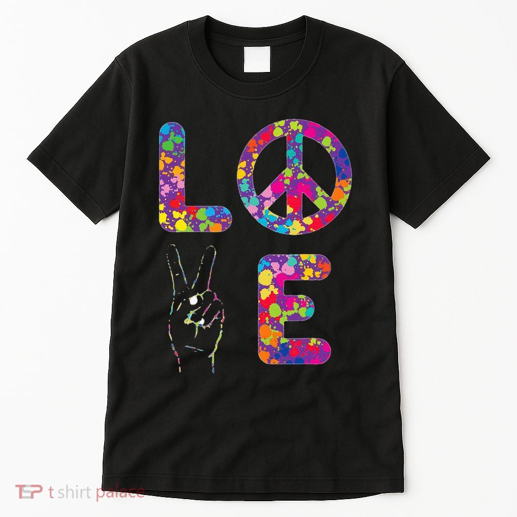 Peace Sign Love 60s 70s Tie Dye Hippie Tall T-Shirt