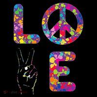 Peace Sign Love 60s 70s Tie Dye Hippie Tall T-Shirt