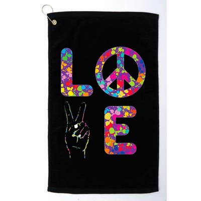 Peace Sign Love 60s 70s Tie Dye Hippie Golf Towel