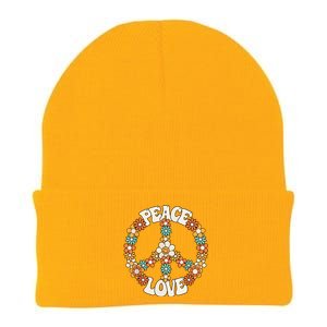 Peace Sign Love 60s 70s Costume Groovy Hippie Theme Party Knit Cap Winter Beanie