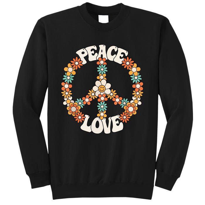 Peace Sign Love 60s 70s Costume Groovy Hippie Theme Party Sweatshirt