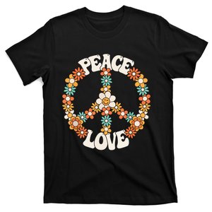 Peace Sign Love 60s 70s Costume Groovy Hippie Theme Party T-Shirt