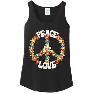 Peace Sign Love 60s 70s Costume Groovy Hippie Theme Party Ladies Essential Tank