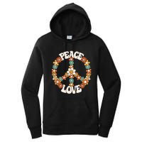 Peace Sign Love 60s 70s Costume Groovy Hippie Theme Party Women's Pullover Hoodie