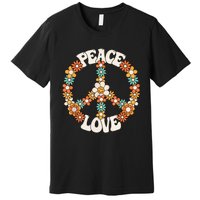 Peace Sign Love 60s 70s Costume Groovy Hippie Theme Party Premium T-Shirt