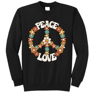 Peace Sign Love 60s 70s Costume Groovy Hippie Theme Party Tall Sweatshirt