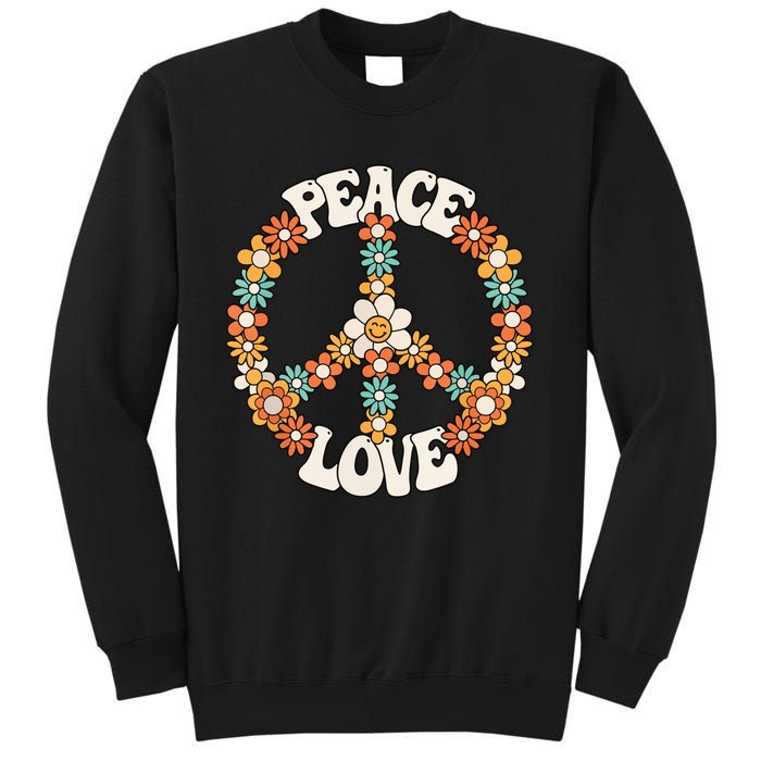 Peace Sign Love 60s 70s Costume Groovy Hippie Theme Party Tall Sweatshirt