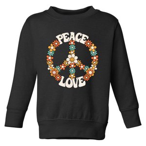 Peace Sign Love 60s 70s Costume Groovy Hippie Theme Party Toddler Sweatshirt