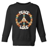 Peace Sign Love 60s 70s Costume Groovy Hippie Theme Party Toddler Sweatshirt