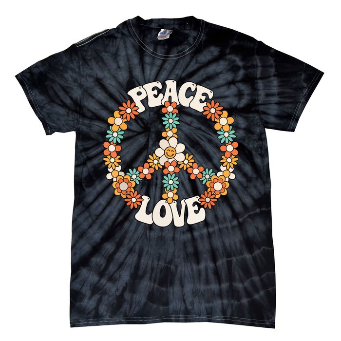 Peace Sign Love 60s 70s Costume Groovy Hippie Theme Party Tie-Dye T-Shirt