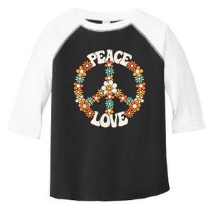 Peace Sign Love 60s 70s Costume Groovy Hippie Theme Party Toddler Fine Jersey T-Shirt