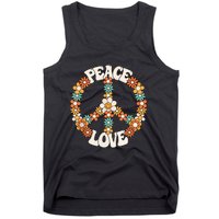 Peace Sign Love 60s 70s Costume Groovy Hippie Theme Party Tank Top