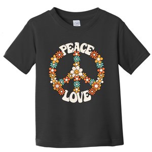 Peace Sign Love 60s 70s Costume Groovy Hippie Theme Party Toddler T-Shirt