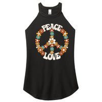 Peace Sign Love 60s 70s Costume Groovy Hippie Theme Party Women's Perfect Tri Rocker Tank