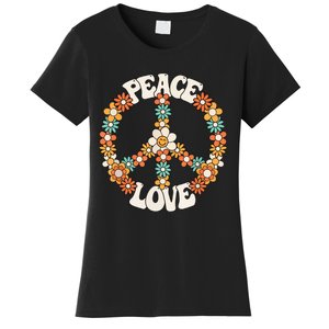 Peace Sign Love 60s 70s Costume Groovy Hippie Theme Party Women's T-Shirt