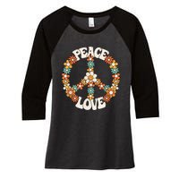 Peace Sign Love 60s 70s Costume Groovy Hippie Theme Party Women's Tri-Blend 3/4-Sleeve Raglan Shirt