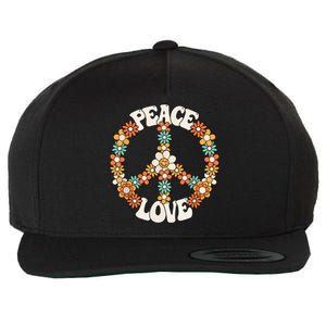 Peace Sign Love 60s 70s Costume Groovy Hippie Theme Party Wool Snapback Cap