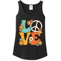 Peace Sign Love 60s 70s Costume Groovy Hippie Theme Party Ladies Essential Tank