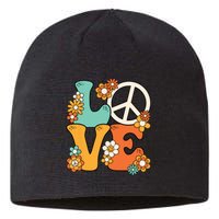 Peace Sign Love 60s 70s Costume Groovy Hippie Theme Party Sustainable Beanie