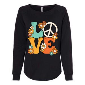 Peace Sign Love 60s 70s Costume Groovy Hippie Theme Party Womens California Wash Sweatshirt