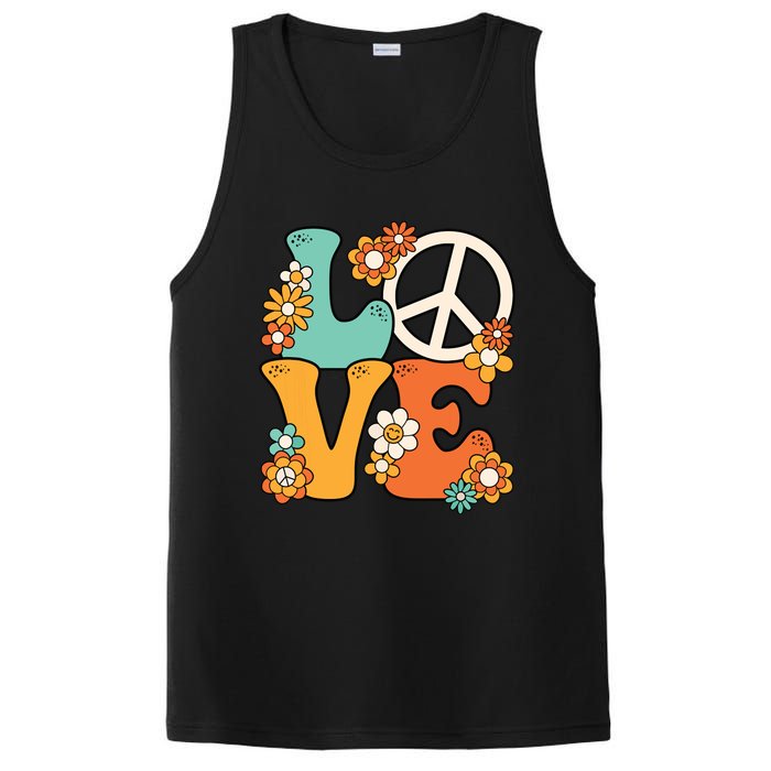 Peace Sign Love 60s 70s Costume Groovy Hippie Theme Party PosiCharge Competitor Tank