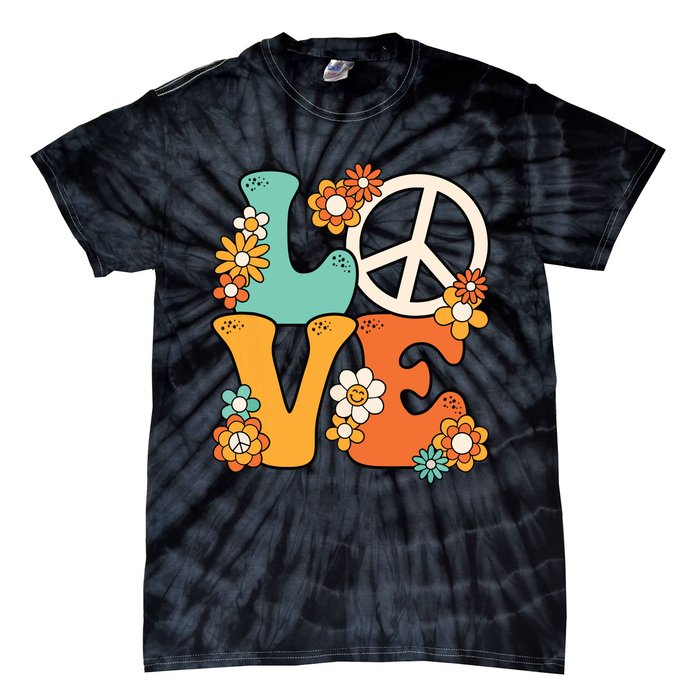 Peace Sign Love 60s 70s Costume Groovy Hippie Theme Party Tie-Dye T-Shirt