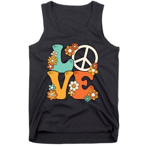 Peace Sign Love 60s 70s Costume Groovy Hippie Theme Party Tank Top