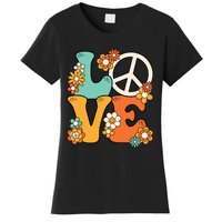 Peace Sign Love 60s 70s Costume Groovy Hippie Theme Party Women's T-Shirt