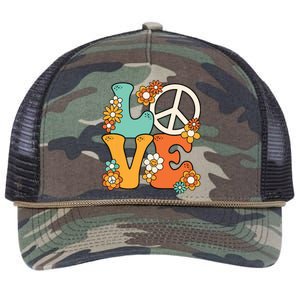 Peace Sign Love 60s 70s Costume Groovy Hippie Theme Party Retro Rope Trucker Hat Cap