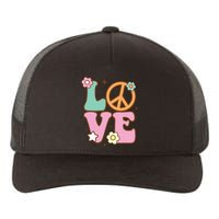 Peace Sign Love 60s 70s Costume Groovy Hippie Theme Party Yupoong Adult 5-Panel Trucker Hat